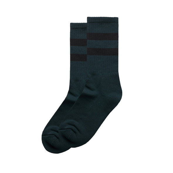 Relax Stripe Socks 2 Pack - Pine Green/Black