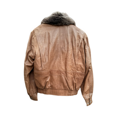 Vintage 60s Leather Sherpa Lined Bomber