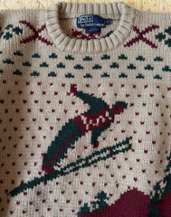 Vintage Polo Ralph Lauren Ski Knit pullover 100% Wool Sweater Size Extra Large