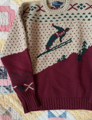 Vintage Polo Ralph Lauren Ski Knit pullover 100% Wool Sweater Size Extra Large