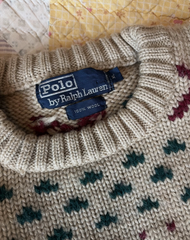 Vintage Polo Ralph Lauren Ski Knit pullover 100% Wool Sweater Size Extra Large