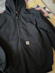 Carhartt Men's Black Hooded Thermal Lined Active Jacket J131, Size XL