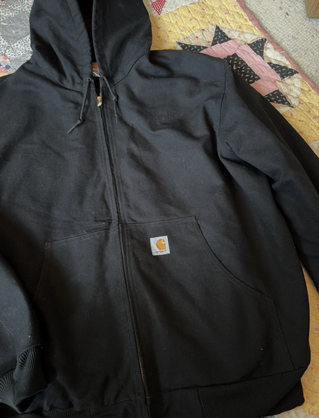 Carhartt Men's Black Hooded Thermal Lined Active Jacket J131, Size XL