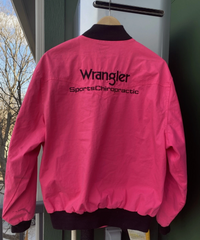 Wrangler Brushpopper Jacket Large Neon Pink Western Rare 90s Sports Chiropractic