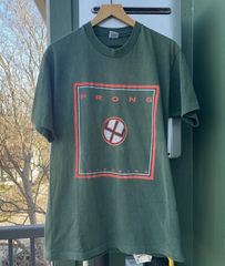 Vintage 90s Prong T Shirt Cleansing Tour 1994 Metal Band Green Double Sided L