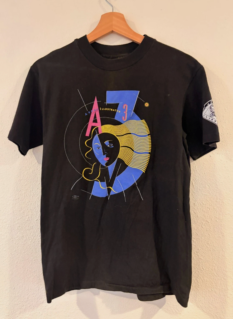 Vintage Adobe Illustrator 3 Tech Design T Shirt Single Stitch M