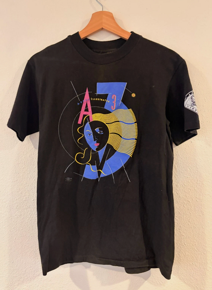 Vintage Adobe Illustrator 3 Tech Design T Shirt Single Stitch M