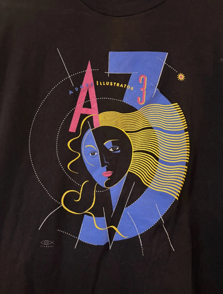 Vintage Adobe Illustrator 3 Tech Design T Shirt Single Stitch M
