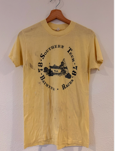 Vintage 1970s Southern Tech Bathtub Races T Shirt Sz L (Actual Sz S/M)