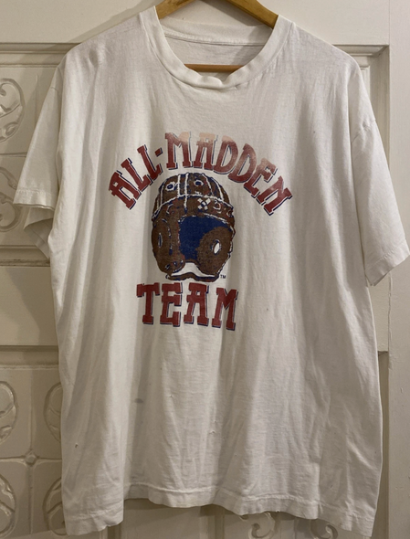 Vintage Large All Madden NFL Football Vintage Tee Single Stitch 1992 Sz XL