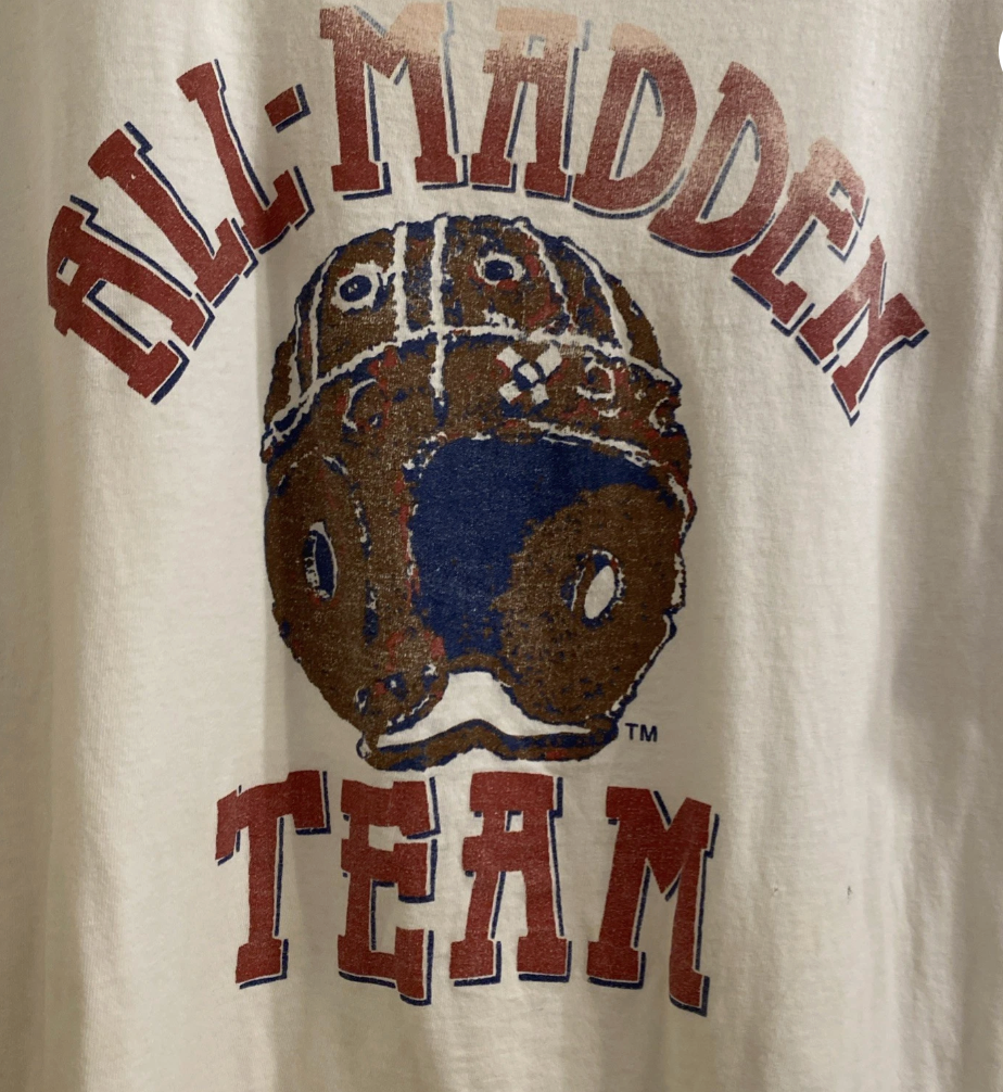 Vintage Large All Madden NFL Football Vintage Tee Single Stitch 1992 Sz XL