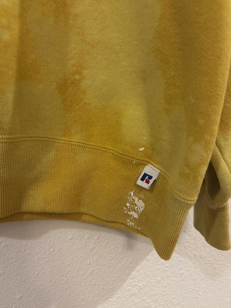 Vintage Sweatshirt Mens Large Yellow  West Virginia University Graphic 90s