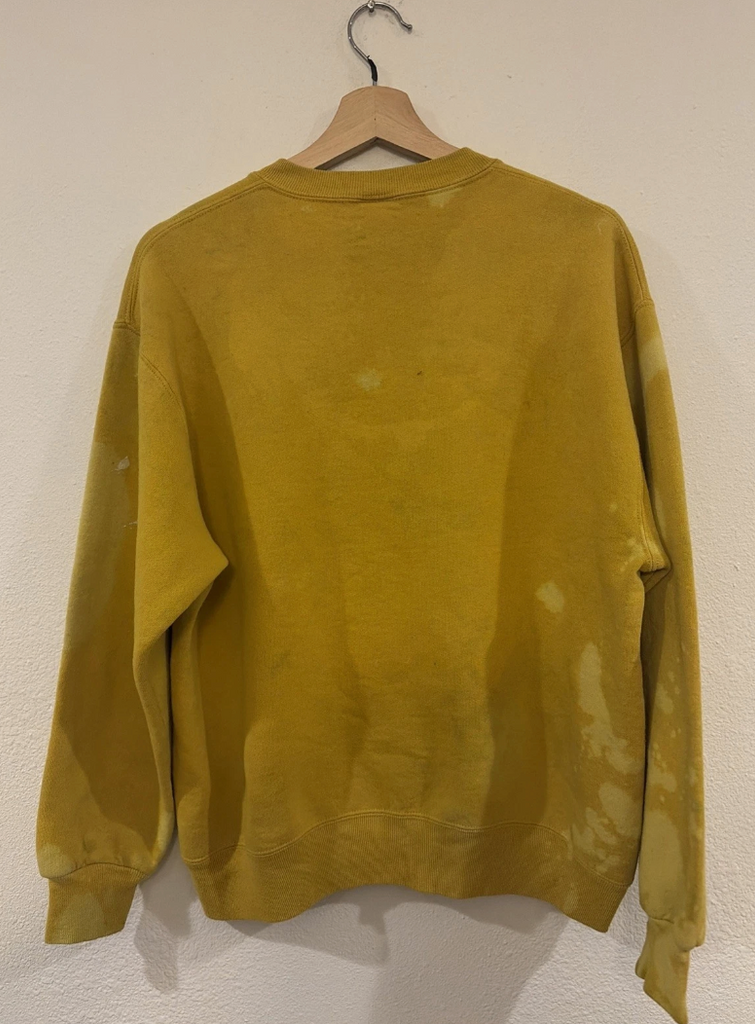 Vintage Sweatshirt Mens Large Yellow  West Virginia University Graphic 90s