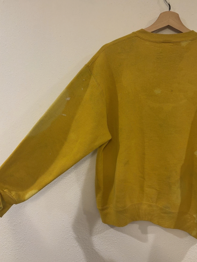 Vintage Sweatshirt Mens Large Yellow  West Virginia University Graphic 90s