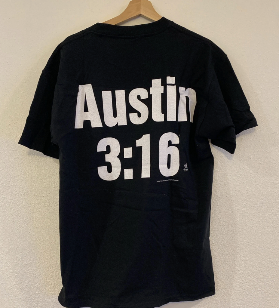 VTG 90s WWF Stone Cold Steve Austin 3:16 T-Shirt Black Large New With Tags