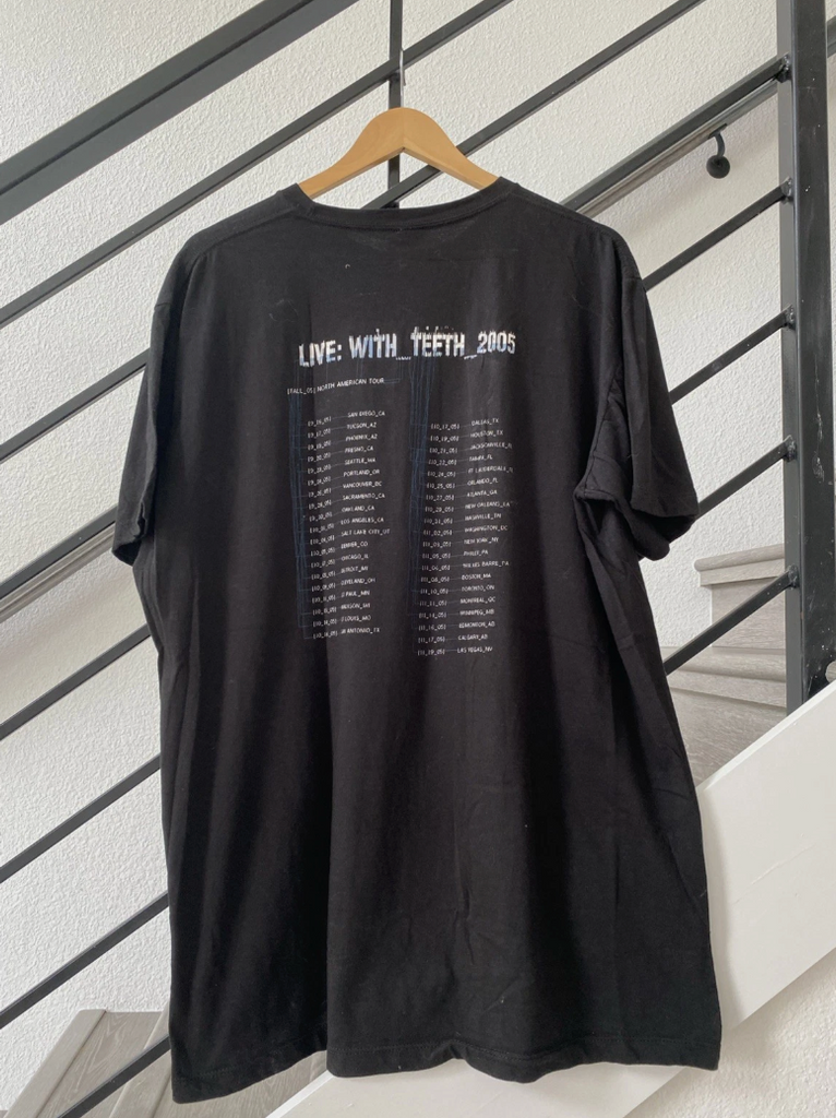 Y2K NINE INCH NAILS LIVE WITH TEETH 2005 2 SIDED TOUR Dates t-shirt XXL