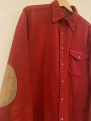 Vintage Pendleton Shirt Mens M Red Wool Elbow Patch Button Up Made USA 70s