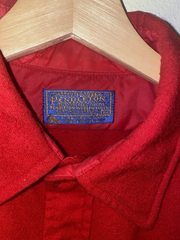Vintage Pendleton Shirt Mens M Red Wool Elbow Patch Button Up Made USA 70s