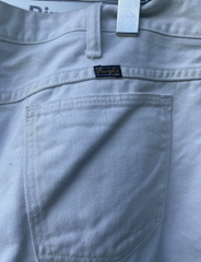 VTG White Wrangler Bell Bottom Wide Leg Flare Denim Sailor Trousers Pants 37x28