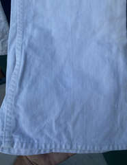 VTG White Wrangler Bell Bottom Wide Leg Flare Denim Sailor Trousers Pants 37x28