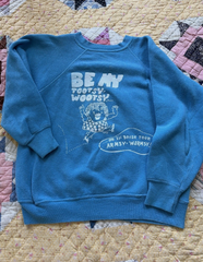 Vtg 60s Flock Funny Tootsy Wootsy Sweatshirt  Collegiate Sportswear 50s 60s