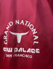 70s Vintage Grand National Cow Palace Rodeo Red Satin Bomber Size XL