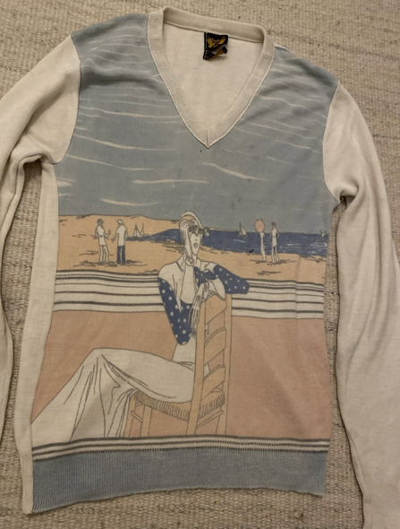 Vintage 70s 80s HANDS OFF Beach Day Acrylic Top Size M