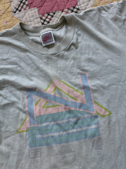 Rare Vintage NIKE Athletic Excellence NAE Spell Out T Shirt 80s 90s Gray Tag S