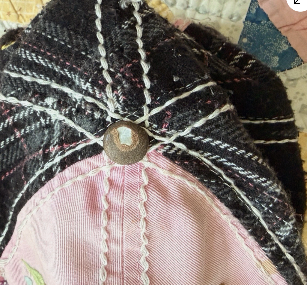 Y2K True Religion Distressed Pink & Plaid Adjustable Ball Cap Hat