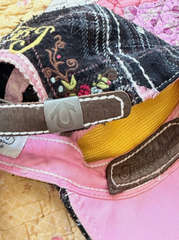 Y2K True Religion Distressed Pink & Plaid Adjustable Ball Cap Hat