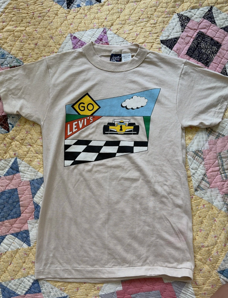 Vintage 1980s Levi's "Go LEVI'S" Racecar T- Shirt  Sz M