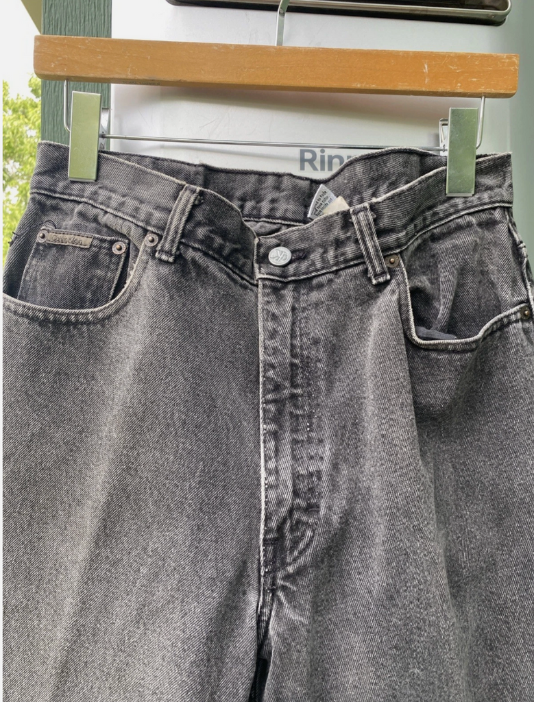 Vintage 90’s Calvin Klein Jeans Mens 32x32 Black Denim Stonewashed Made In USA