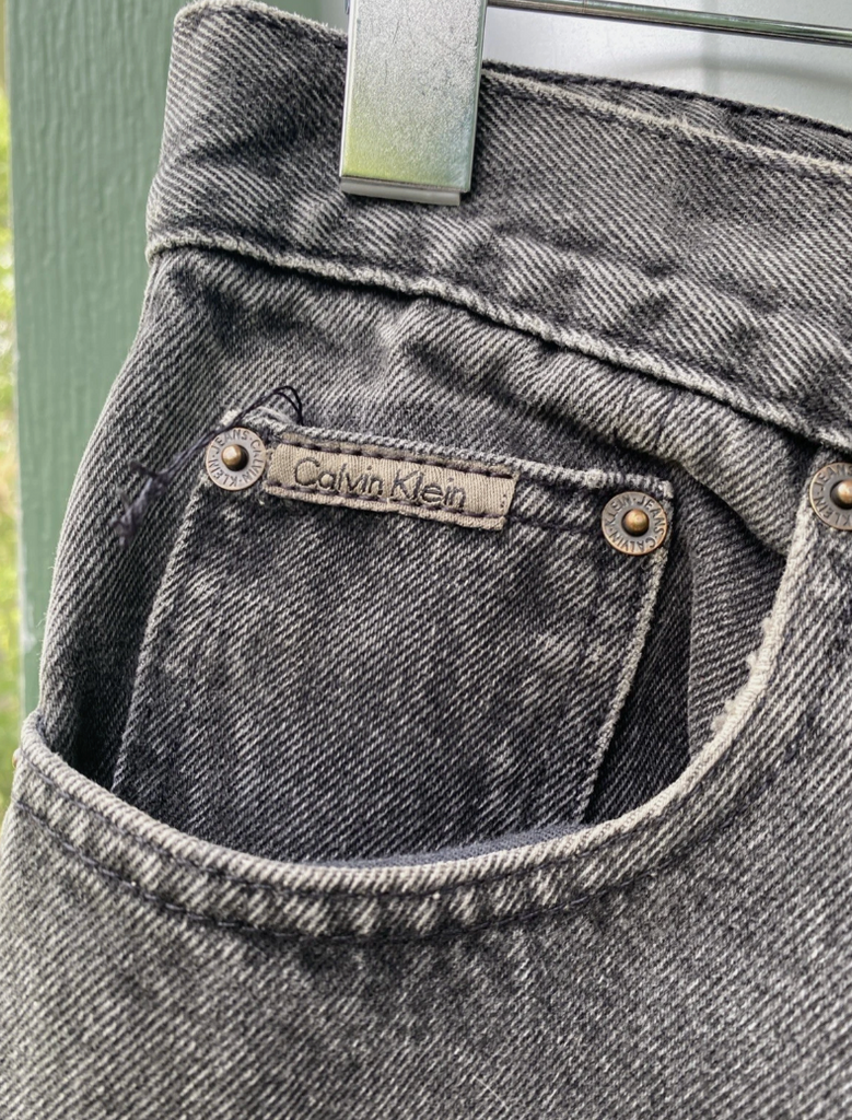 Vintage 90’s Calvin Klein Jeans Mens 32x32 Black Denim Stonewashed Made In USA