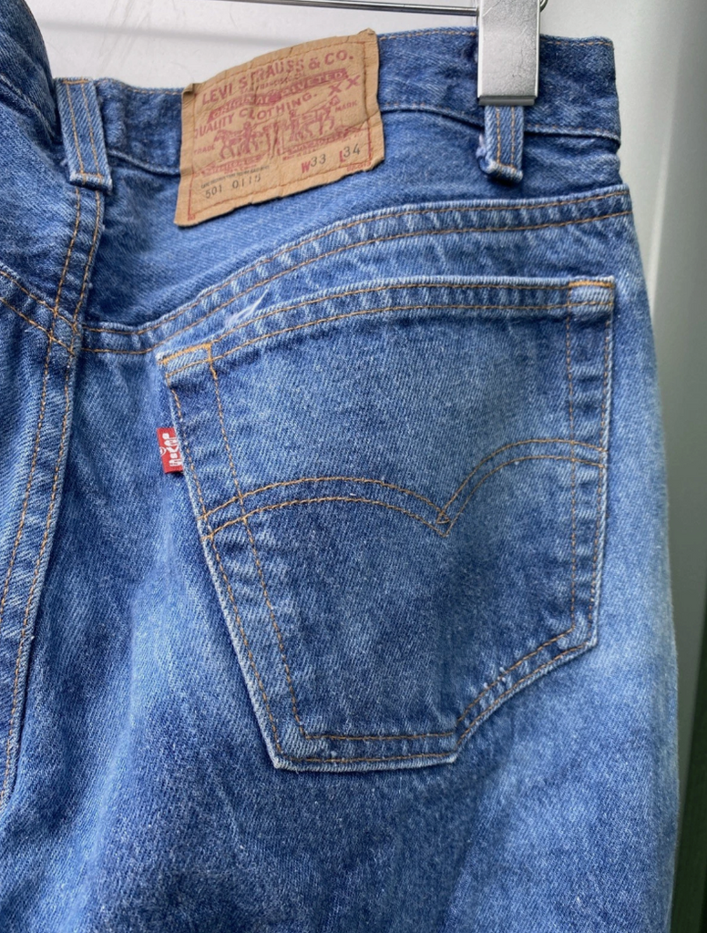 Vintage Levis 501 Jeans Men Bleach Wash! Made In USA Button Fly Fits 32x32
