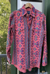 Vintage Wrangler BrushPopper Shirt Aztec Patterns (M/L)