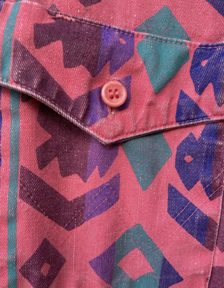 Vintage Wrangler BrushPopper Shirt Aztec Patterns (M/L)