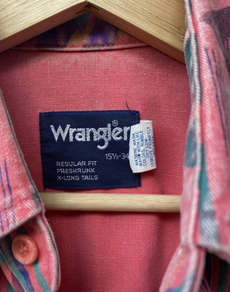 Vintage Wrangler BrushPopper Shirt Aztec Patterns (M/L)