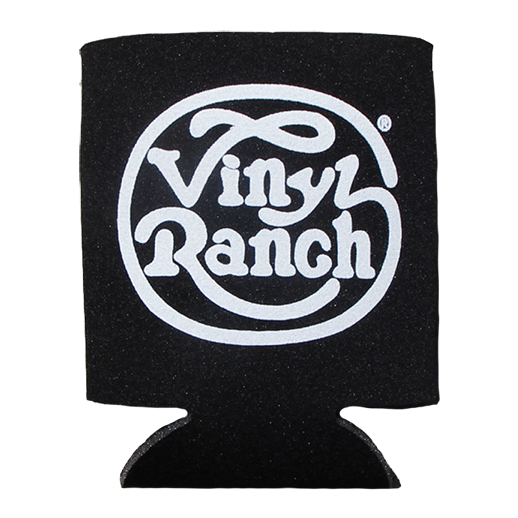 "Vinyl Ranch Camo Koozie Pack" is a set of 2 classic koozies featuring the Vinyl Ranch logo. Includes 1 black koozie, and 1 camo print koozie.