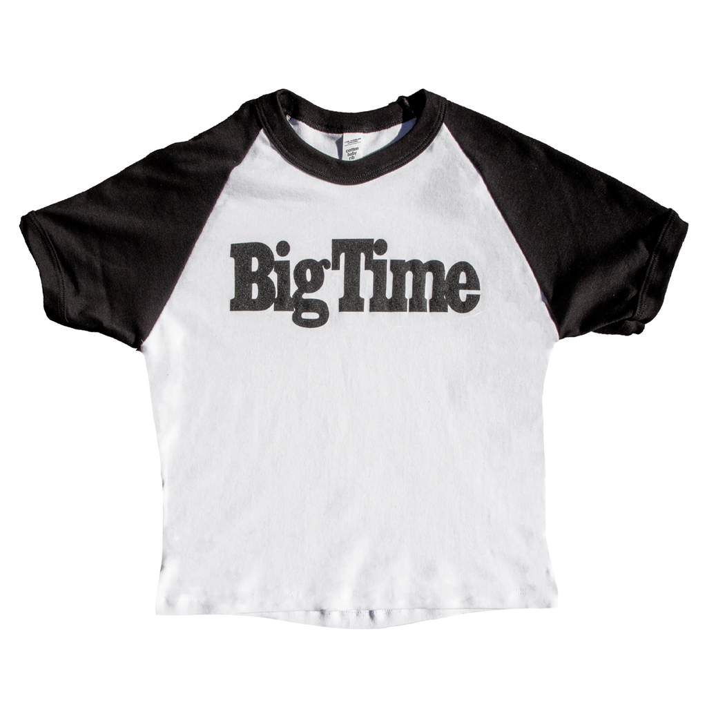 Big Time Cropped Raglan - White/Black - Ships Week of 6/29