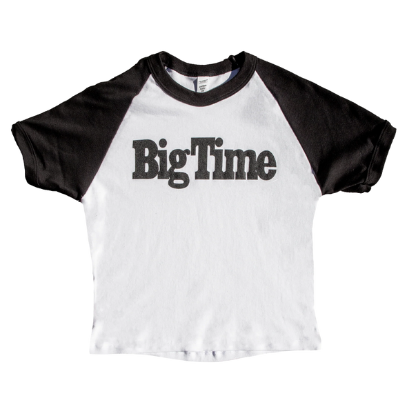 Big Time Cropped Raglan - White/Black - Ships Week of 6/29