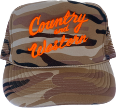 Country & Western Embroidered Camo Trucker Cap