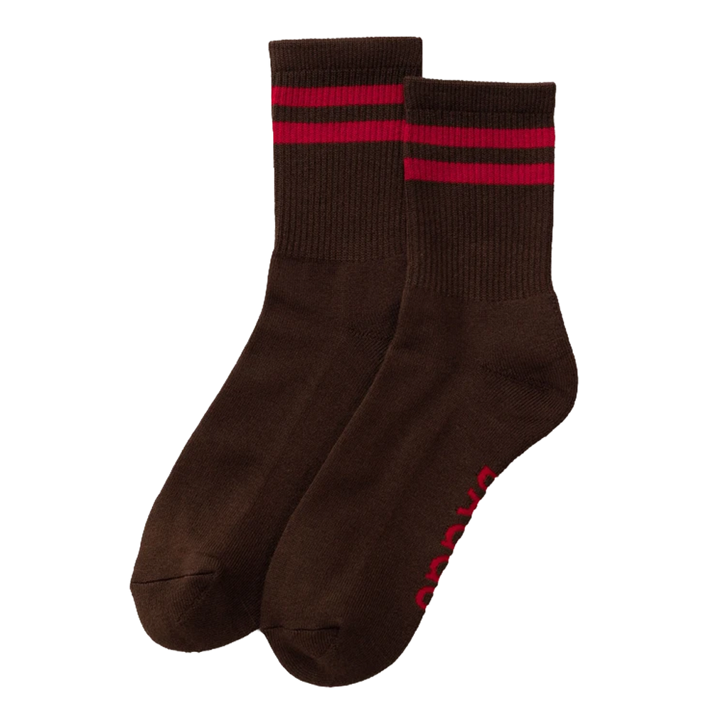 Baggu Ribbed Sock - Coffee Stripe