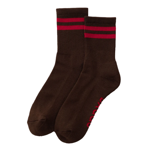 Baggu Ribbed Sock - Coffee Stripe