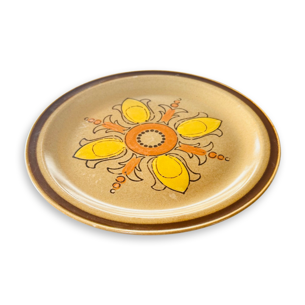 Vintage 70s Hand Painted Ceramic Tray