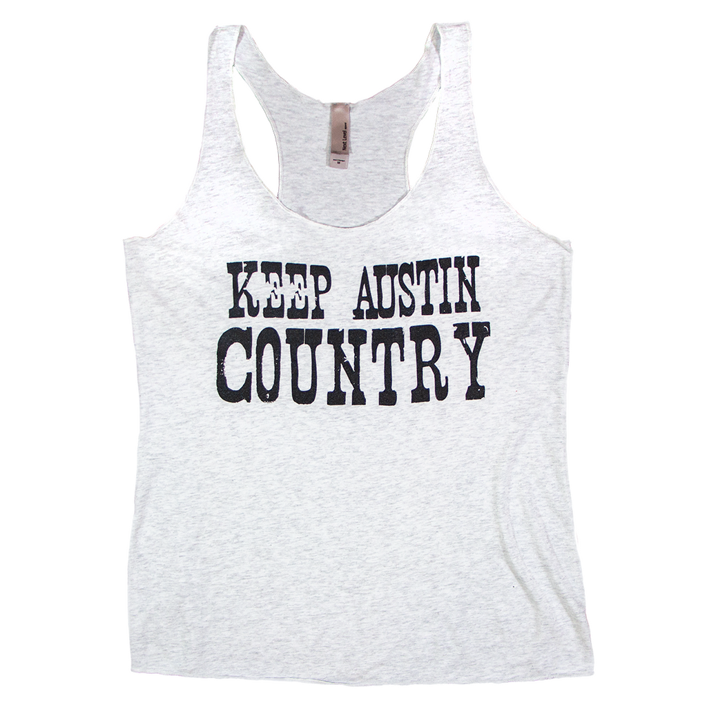 Keep Austin Country Distressed Logo - Women’s Tank - Light Grey