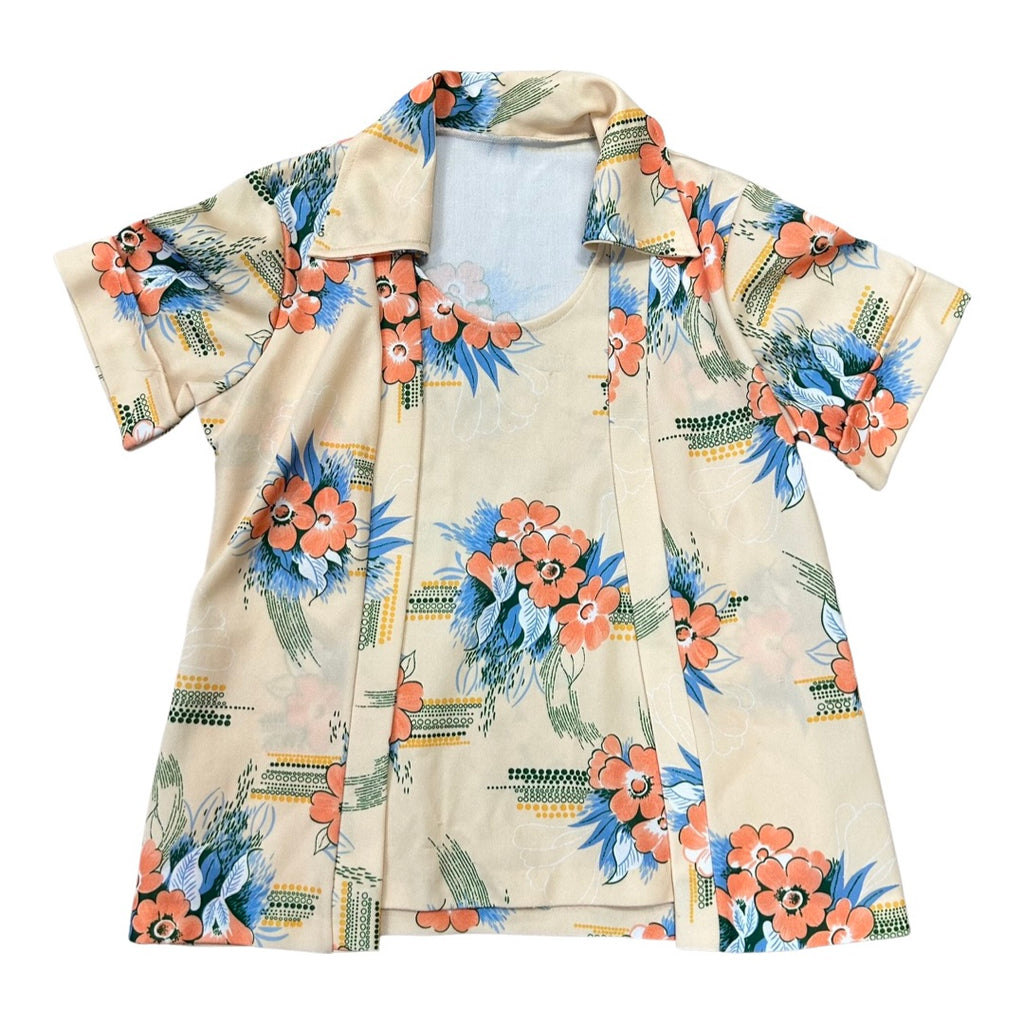 Vintage Layered Hawaiian Blouse (S)