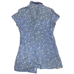 90's Blue Floral Button Up Dress