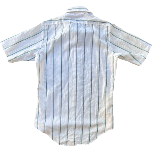 70's Striped Short Sleeve Button- Up Shirt (S)