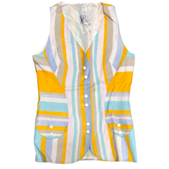 1960's Striped Linen Tunic Vest