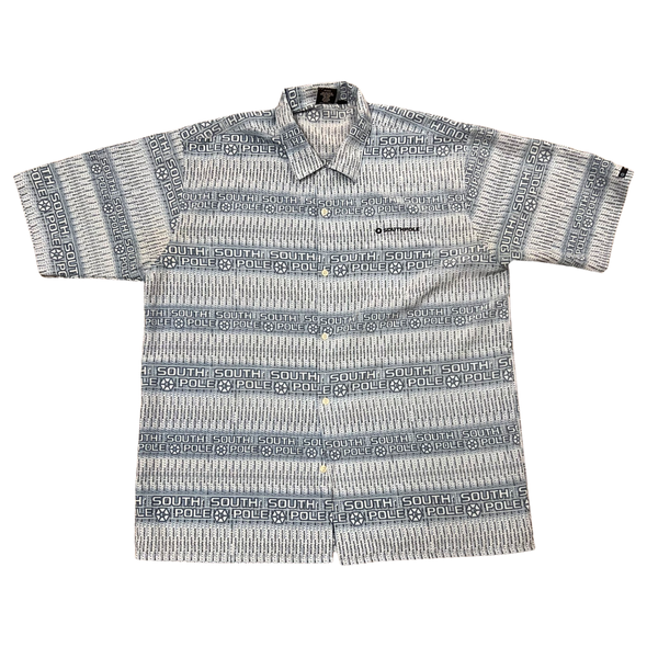 South Pole Button Down Spell Out Shirt (XXL)